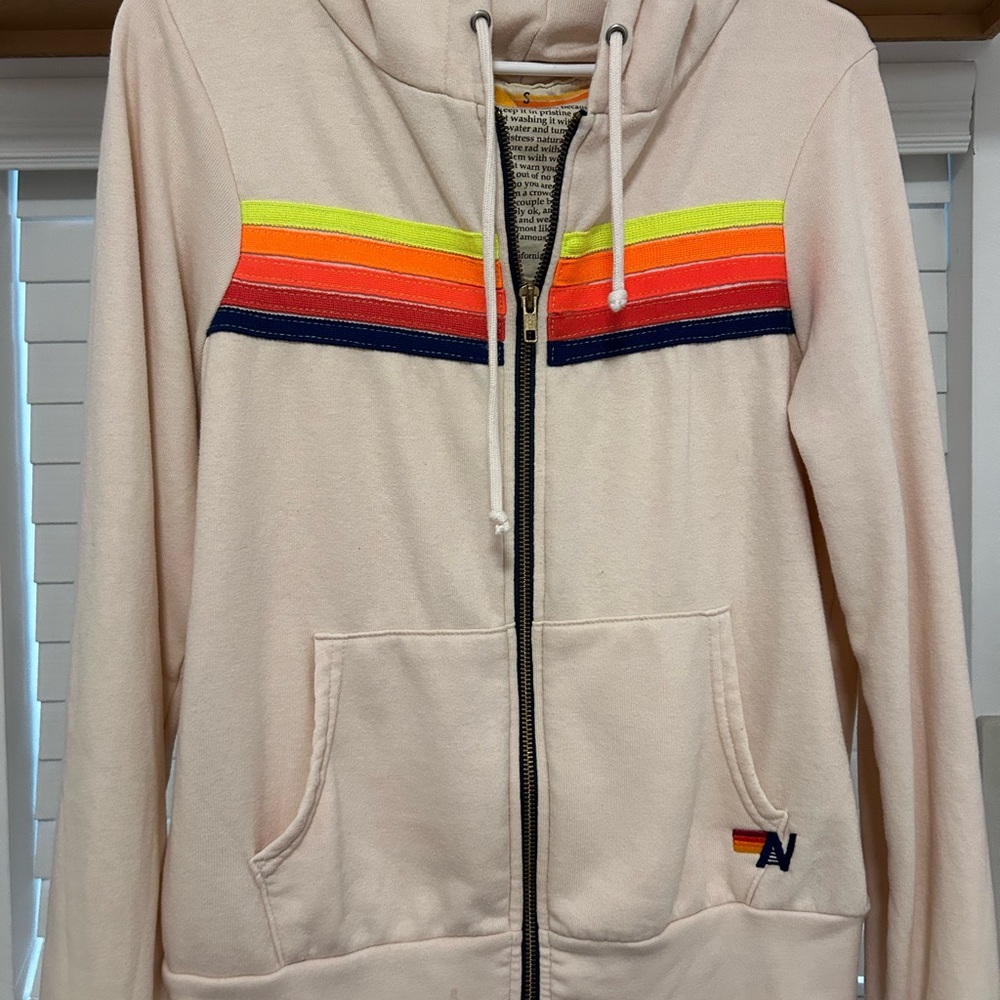 Aviator Nation Neon Striped Hoodie